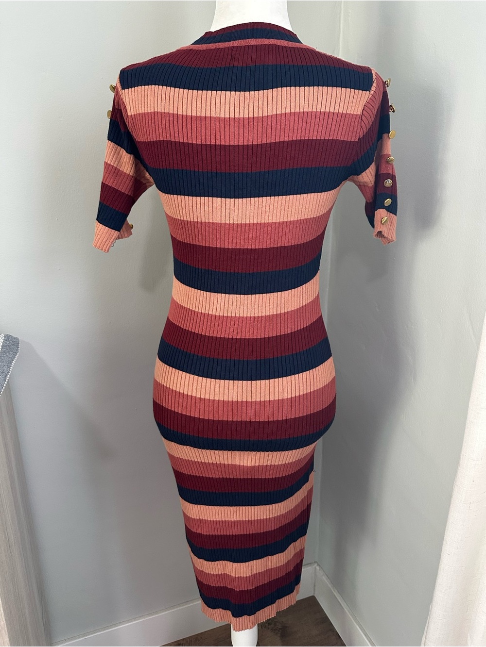 Say What Women’s Striped Sweater Dress, Midi, Ribbed, Bodycon, Fall, XL - Picture 6 of 12